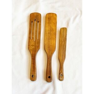 Spurtle Set,Wooden Spurtle Set of 3 Wooden Spoons for Cooking, Natural Wood